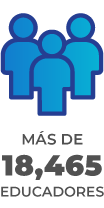 Icono de estudiantes "más de 18465 educadores"