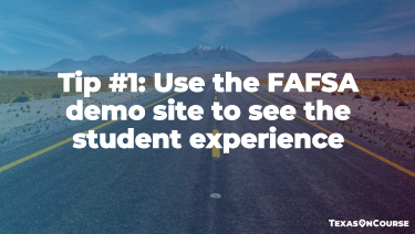 Screenshot of slide from webinar on FAFSA tips